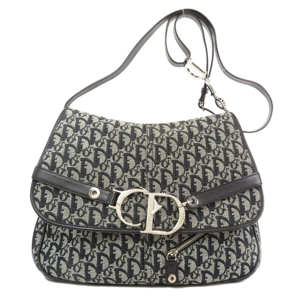 Christian Dior Trotter Pattern Logo Shoulder Bag Canvas